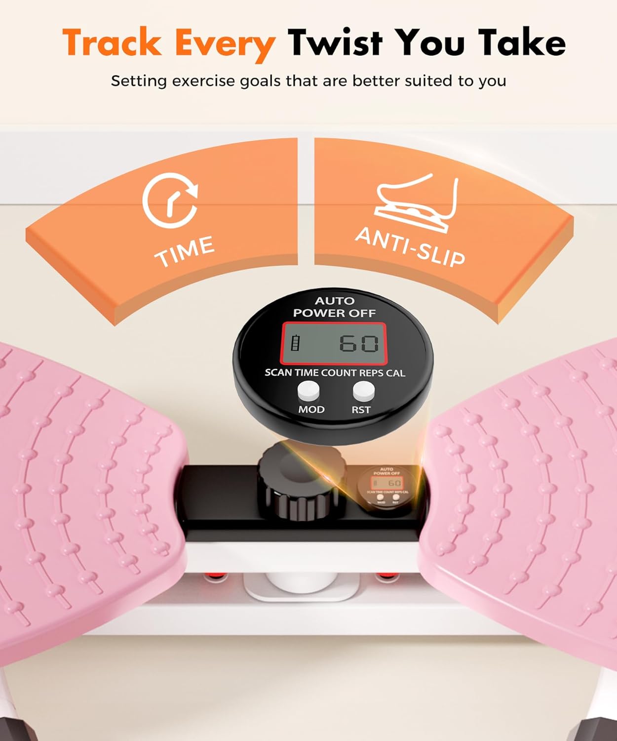 Waist Twisting Machine Fitness Tool, Ab Twister Board with the Smart LED Digital Monitor, 330LBS Capacity & 20dB Ultra-Quiet, Anti-Slip Home Gym Workout Equipment for Women Belly Fat
