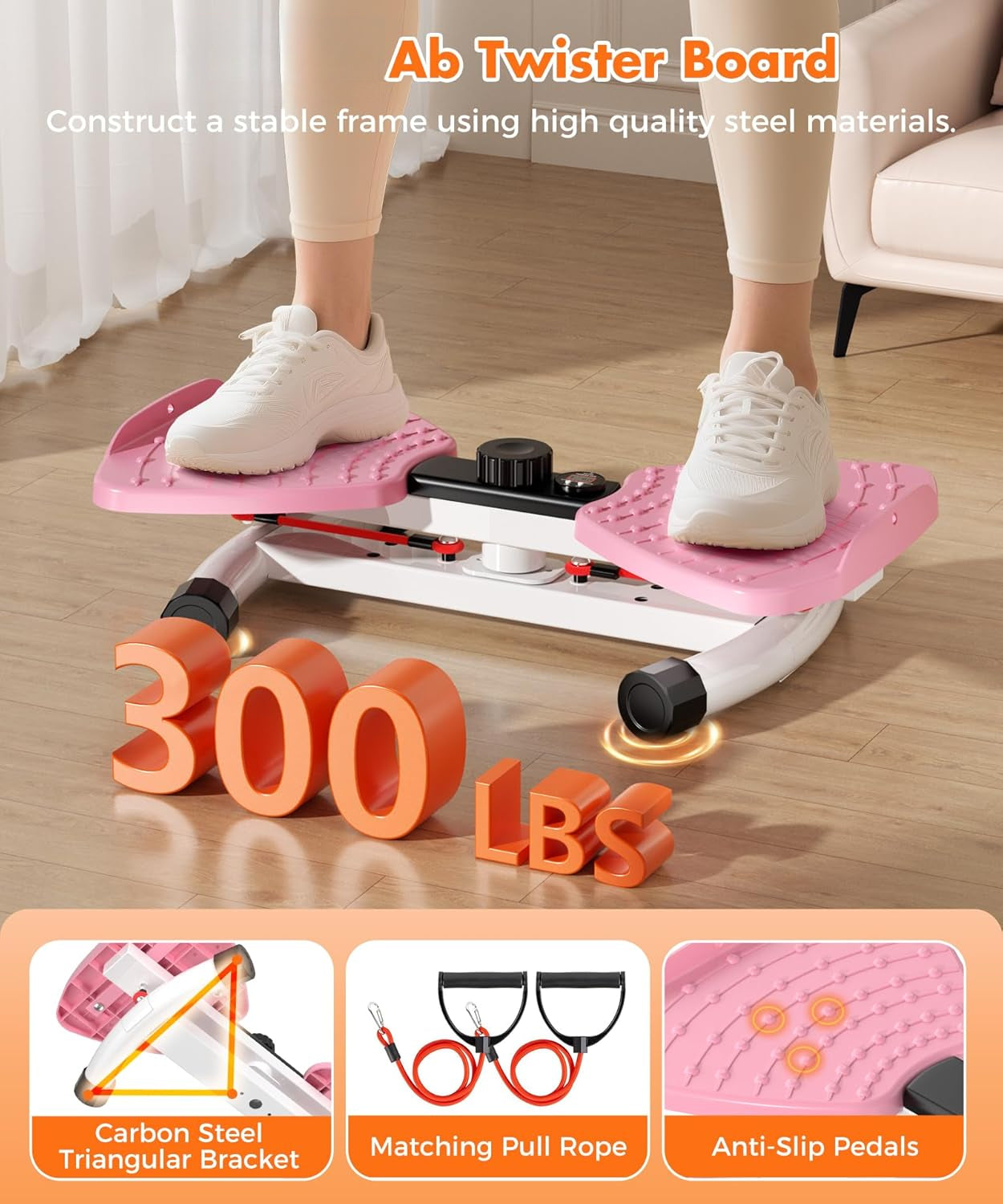 Waist Twisting Machine Fitness Tool, Ab Twister Board with the Smart LED Digital Monitor, 330LBS Capacity & 20dB Ultra-Quiet, Anti-Slip Home Gym Workout Equipment for Women Belly Fat
