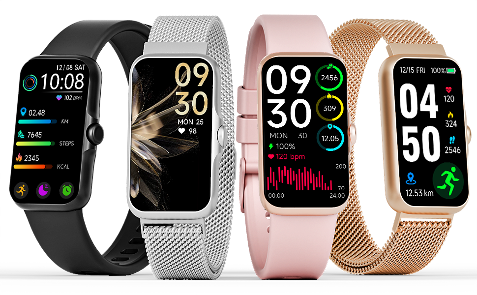 Health Fitness Tracker, Smart Watch with 24\/7 Heart Rate and Blood Oxygen Monitor, Sleep Tracker with IP68 Waterproof, Activity Tracker Pedometer Step Counter for Women Men