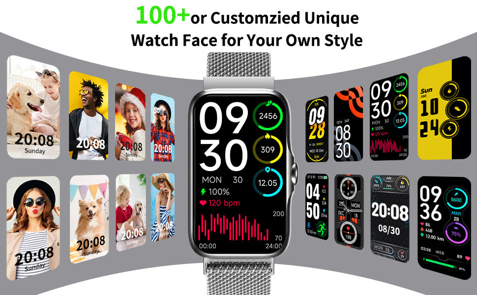 Health Fitness Tracker, Smart Watch with 24\/7 Heart Rate and Blood Oxygen Monitor, Sleep Tracker with IP68 Waterproof, Activity Tracker Pedometer Step Counter for Women Men