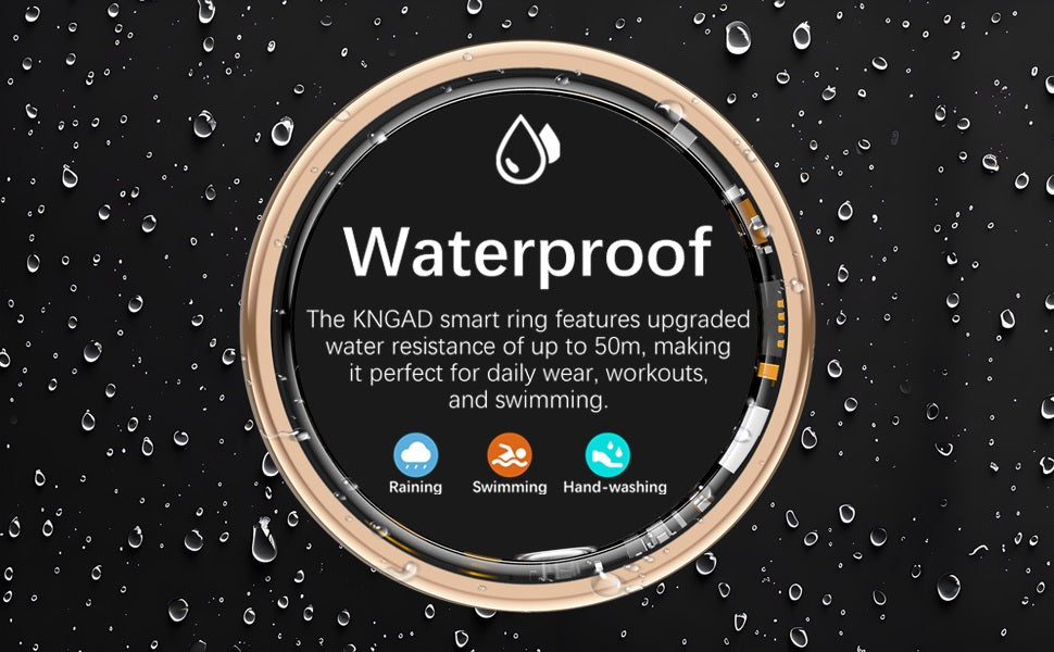 Health Tracker Ring, Smart Health Ring for Women Men with Heart Rate, Blood Oxygen, Sleep Monitor, Steps,Calories, No Subscription Fee, IP68 Waterproof Smart Ring for iPhone & Android (Rose Gold, 6#)