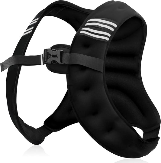 Weighted Vest Men or Women - 5\/10\/15\/20\/25\/30lbs Weights with Reflective Stripe, Weighted Vest for Workout Equipment for Strength Training Running - Walking Weight Loss