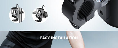 Bike Water Bottle Holder - [Tracker Storage] [for Handlebar & Frame] Bike Cup Holder, Bicycle Drink Cage, Cycling Bike Water Bottle Cage with Screws Tool, for 2.28-3.39" Diameter Bottles