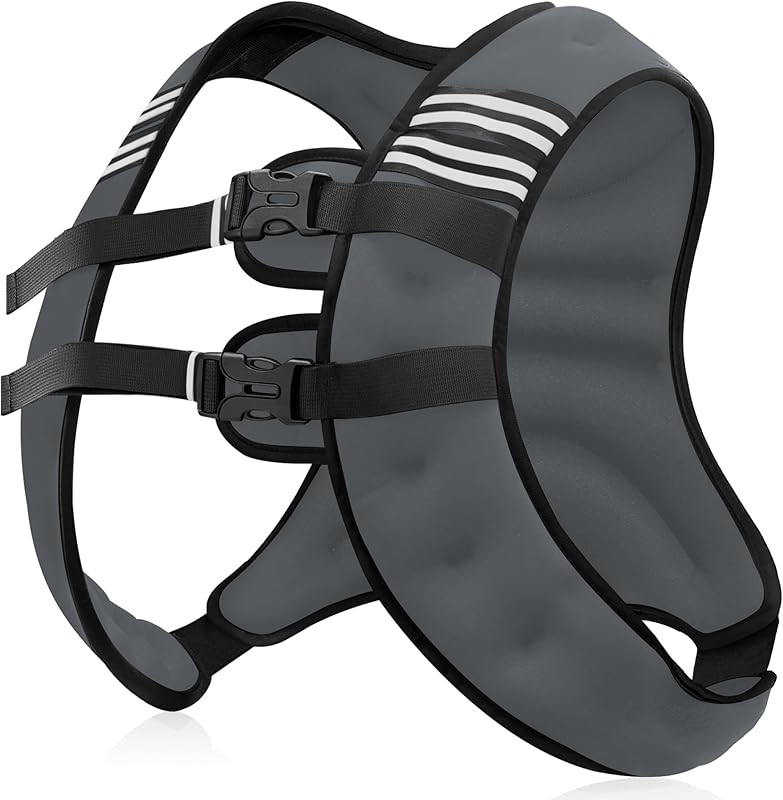 Weighted Vest Men or Women - 5\/10\/15\/20\/25\/30lbs Weights with Reflective Stripe, Weighted Vest for Workout Equipment for Strength Training Running - Walking Weight Loss