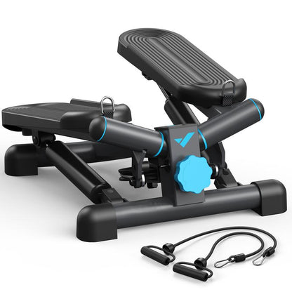 MERACH Mini Steppers for Exercise, Twist Stepper with Resistance Bands, 150 kg Capacity Stair Step Cardio Equipment for Full Body Workout