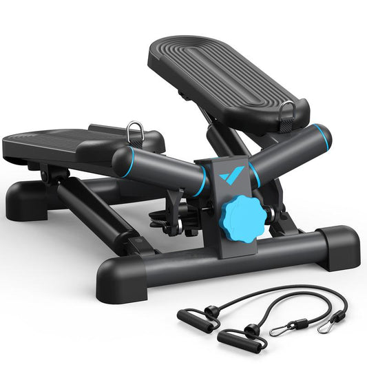 MERACH Mini Steppers for Exercise, Twist Stepper with Resistance Bands, 150 kg Capacity Stair Step Cardio Equipment for Full Body Workout