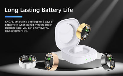Health Tracker Ring, Smart Health Ring for Women Men with Heart Rate, Blood Oxygen, Sleep Monitor, Steps,Calories, No Subscription Fee, IP68 Waterproof Smart Ring for iPhone & Android (Rose Gold, 6#)