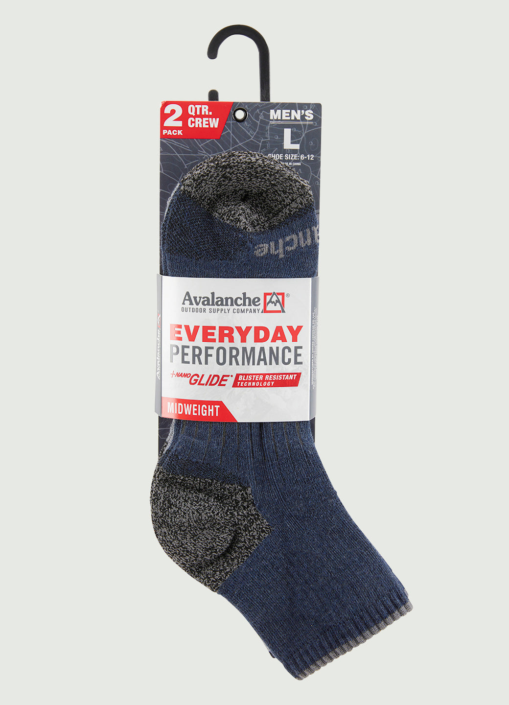 Men's Nano Glide Quarter Crew Socks 2-Pack