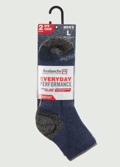 Men's Nano Glide Quarter Crew Socks 2-Pack