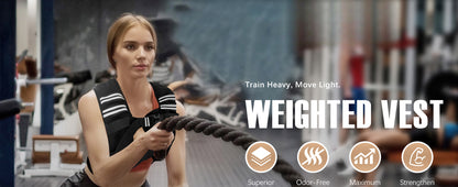 Weighted Vest Men or Women - 5\/10\/15\/20\/25\/30lbs Weights with Reflective Stripe, Weighted Vest for Workout Equipment for Strength Training Running - Walking Weight Loss