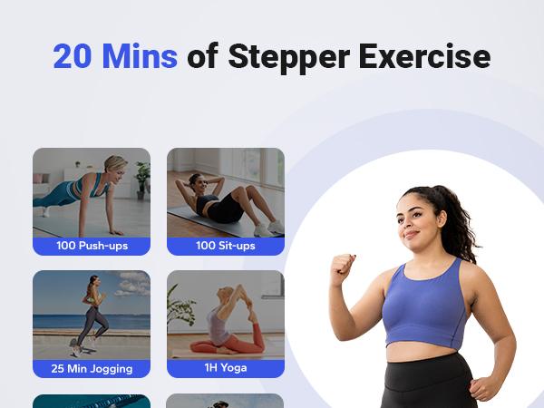 MERACH Mini Steppers for Exercise, Twist Stepper with Resistance Bands, 150 kg Capacity Stair Step Cardio Equipment for Full Body Workout