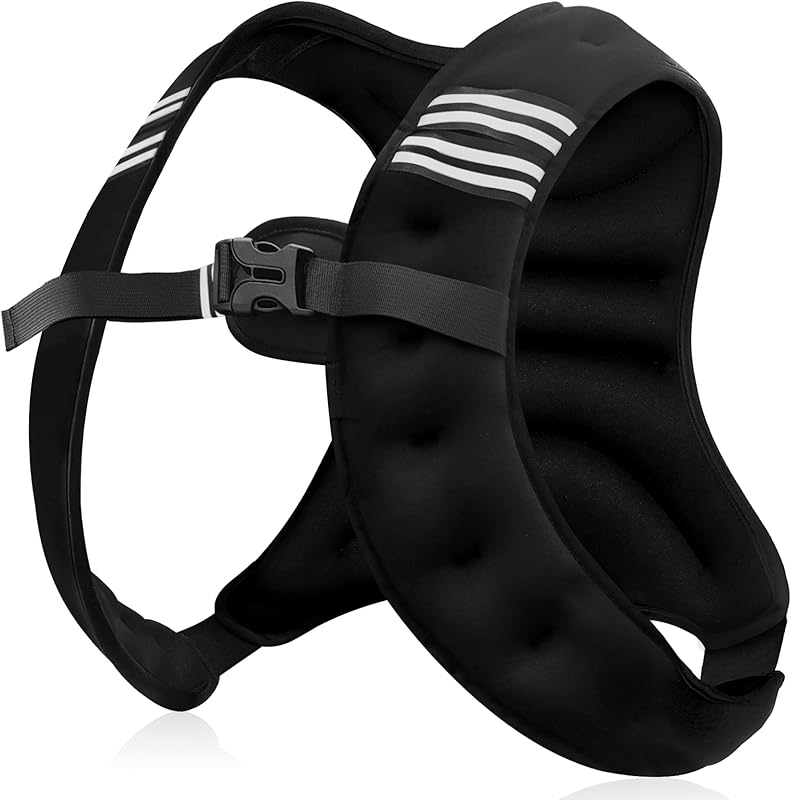 Weighted Vest Men or Women - 5\/10\/15\/20\/25\/30lbs Weights with Reflective Stripe, Weighted Vest for Workout Equipment for Strength Training Running - Walking Weight Loss