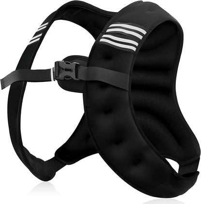 Weighted Vest Men or Women - 5\/10\/15\/20\/25\/30lbs Weights with Reflective Stripe, Weighted Vest for Workout Equipment for Strength Training Running - Walking Weight Loss
