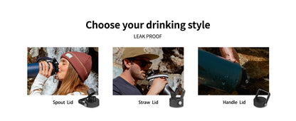 Insulated Water Bottle 64oz,Triple Wall Vacuum Stainless Steel(Dishwasher Safe),Leak Proof & Non-BPA,Flask Jug with Paracord Handle & Straw Spout Lids Sports