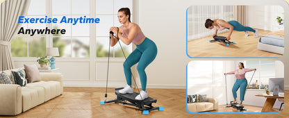 Balance Board with Resistance Bands, Portable Ski Balancing Machine Featuring LCD Monitor, 300 lbs Capacity Waist twister Balance Trainer for Full Body Workout