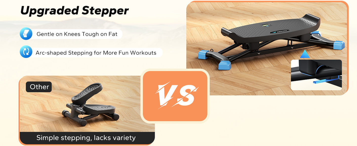 Balance Board with Resistance Bands, Portable Ski Balancing Machine Featuring LCD Monitor, 300 lbs Capacity Waist twister Balance Trainer for Full Body Workout