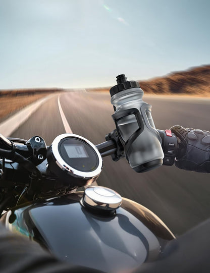 Bike Water Bottle Holder - [Tracker Storage] [for Handlebar & Frame] Bike Cup Holder, Bicycle Drink Cage, Cycling Bike Water Bottle Cage with Screws Tool, for 2.28-3.39" Diameter Bottles