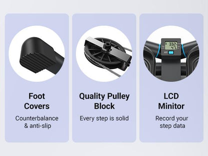MERACH Mini Steppers for Exercise, Twist Stepper with Resistance Bands, 150 kg Capacity Stair Step Cardio Equipment for Full Body Workout