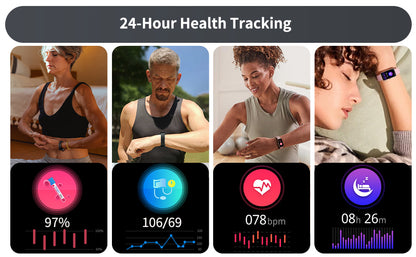 Health Fitness Tracker, Smart Watch with 24\/7 Heart Rate and Blood Oxygen Monitor, Sleep Tracker with IP68 Waterproof, Activity Tracker Pedometer Step Counter for Women Men