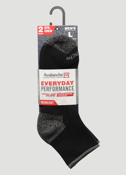 Men's Nano Glide Quarter Crew Socks 2-Pack