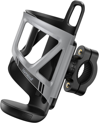 Bike Water Bottle Holder - [Tracker Storage] [for Handlebar & Frame] Bike Cup Holder, Bicycle Drink Cage, Cycling Bike Water Bottle Cage with Screws Tool, for 2.28-3.39" Diameter Bottles