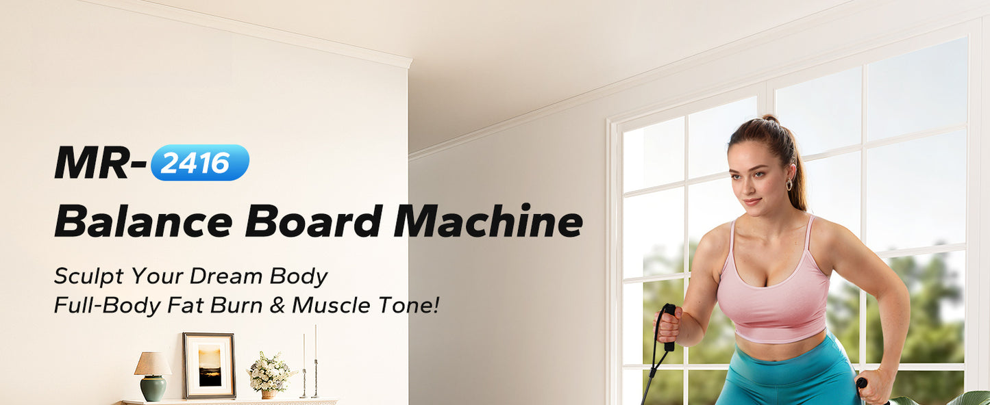 Balance Board with Resistance Bands, Portable Ski Balancing Machine Featuring LCD Monitor, 300 lbs Capacity Waist twister Balance Trainer for Full Body Workout