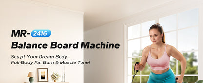 Balance Board with Resistance Bands, Portable Ski Balancing Machine Featuring LCD Monitor, 300 lbs Capacity Waist twister Balance Trainer for Full Body Workout