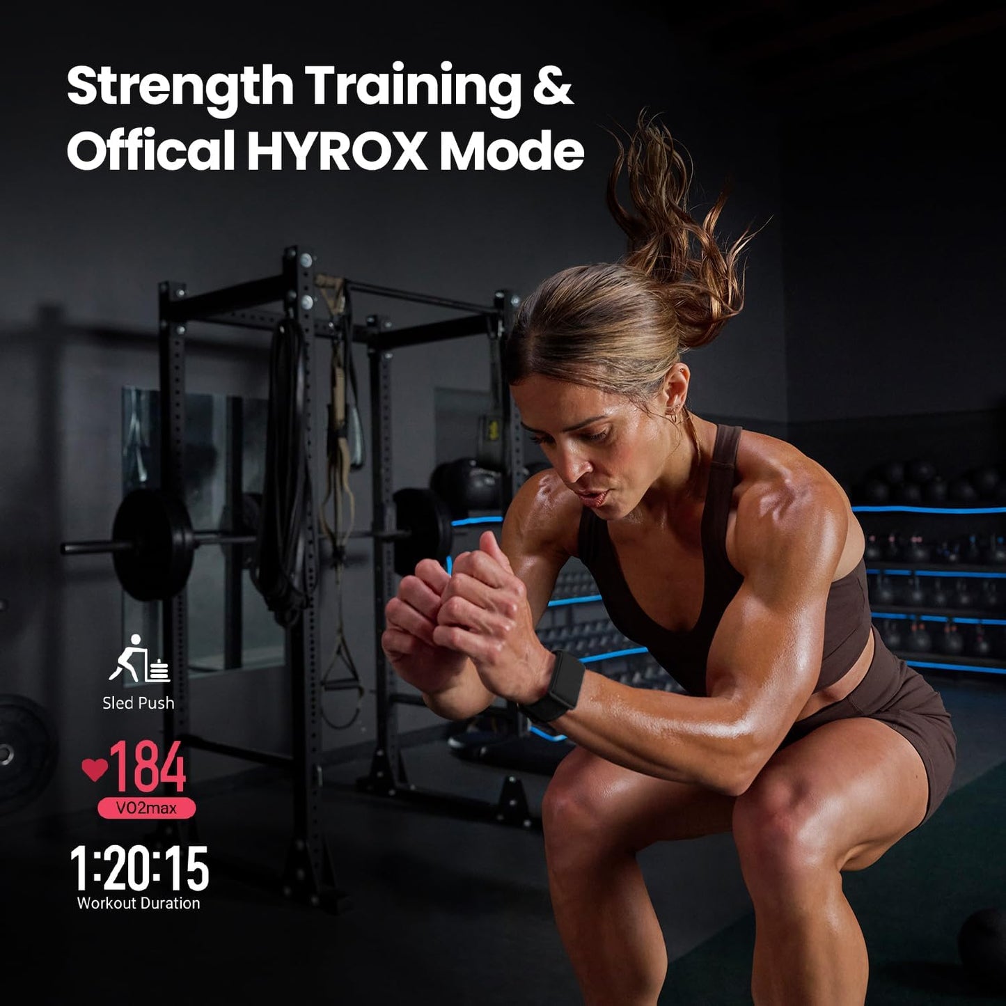 Fitness Tracker Wristband, 24\/7 Activity & Sleep Tracker with Heart Rate, 10 Days Battery, 27 Sports Modes, Strength Training, Hyrox Race, Subscription Free for Android & iPhone
