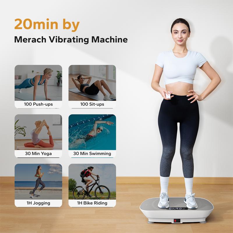 Vibration Plate Exercise Machine, Lymphatic Drainage Machine, Whole Body Workout Vibration Platform for Wellness and Fitness
