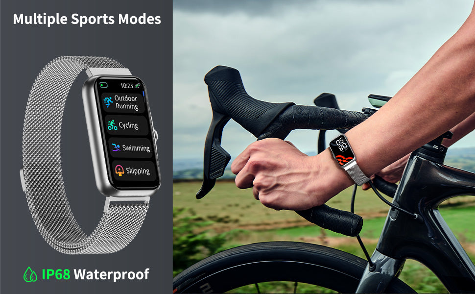 Health Fitness Tracker, Smart Watch with 24\/7 Heart Rate and Blood Oxygen Monitor, Sleep Tracker with IP68 Waterproof, Activity Tracker Pedometer Step Counter for Women Men