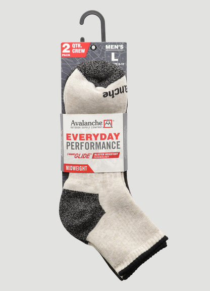 Men's Nano Glide Quarter Crew Socks 2-Pack