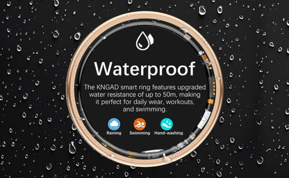Health Tracker Ring, Smart Health Ring for Women Men with Heart Rate, Blood Oxygen, Sleep Monitor, Steps,Calories, No Subscription Fee, IP68 Waterproof Smart Ring for iPhone & Android (Rose Gold, 6#)