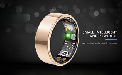 Health Tracker Ring, Smart Health Ring for Women Men with Heart Rate, Blood Oxygen, Sleep Monitor, Steps,Calories, No Subscription Fee, IP68 Waterproof Smart Ring for iPhone & Android (Rose Gold, 6#)